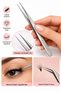 Professional Flat Tip Eyelash Tweezers - Fine Pointed Tip Stainless Steel False Eyelash and Silk Eyelash Tweezers - 2