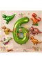 Dinosaur Concept Green Number 6 Years Old Balloon Green Color Dinosaur Age Balloon Flying Helium Number Balloon