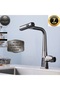 Digital Kitchen Evyie - Imported Anthracite Faucet with Waterfall Fountain and Spiral