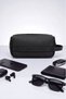 Ar-01 Men's Black Water Resistant Faux Vegan Leather Shaving Care Travel Handbag Portfolio/Clutch Black - 3