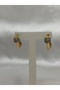 Steel Earrings with Three Rows of Zircon stone embellished - 3
