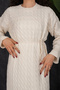 Crew Neck Braided Hair Knit Soft Women's Knitwear Dress - 7