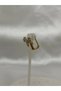 Steel Earrings with Three Rows of Zircon stone embellished - 2