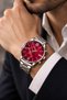 Silver Claret Red Men's Wristwatch - 2