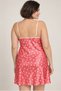 Women's Plus Size Pink Polka Dot V-Neck Satin Nightgown with Slit Detail - 6