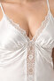 Women's Ecru Plus Size Stylish Satin Shorts Set with Vertical Lace Detail - 6