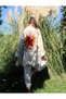Monk Bohem Style Wooden Pattern Printed Linen Kimono / Short - 2