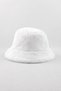 Women's White Plush Fisherman Hat - 2