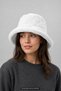 Women's White Plush Fisherman Hat - 3
