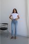 Blue Height Fit Raw Hem Jeans