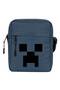 Mine-Craft Creeper Face Shoulder Bag Navy Blue Color