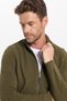 Men's Standard Fit Regular Cut Patterned Half Turtleneck Zipper Open Khaki Color Cardigan - 6