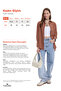 Women's Oversize Wide Cut Wrinkle Detail Long Sleeve Textured Brown Shirt - 3