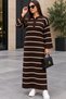Women's Spanish Sleeve Striped Dress - 4