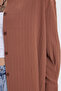Women's Oversize Wide Cut Wrinkle Detail Long Sleeve Textured Brown Shirt - 5