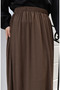Elastic Waist Comfortable Cut Skirt 0227C-01 Brown - 3