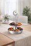 Ramadan Themed Silver Decorative Iftar Serving Plate with Crescent & Star Design 3D Printing