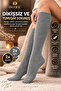 Premium Series Women's Seamless Knee-Length Socks 4 Pairs 2 Black 2 Melange Gray - 4