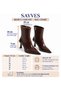 Women's Patent Leather Pointed Toe Thin Heeled Stylish Daily Winter Boots (9cm) - 2
