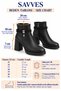 Women's Black Thick Heeled Zippered Daily Stylish Boots with Rope Detail - 2
