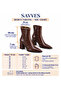 Women's Croco Brown Pointed Toe Thick Heel Side Zipper Heeled Boots - 2