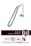 Bjk Logo Faceted Hematite Natural Stone Metallic Gray Metal Tassel Gift Boxed Rosary