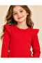 Girl's 3-Piece Long Sleeve Ribbed Bodysuit Set - Yellow Black Red - Ruffle Detail Soft - 3