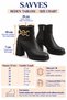 Women's Black Zippered Daily Use Short Heeled Boots (7 cm) - 2