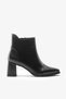 Black Genuine Leather Thick Heeled Women's Boots - 3