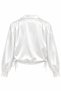 Women's 100% Satin Shiny Textured Long Sleeve Shirt Set with Gathered Tie Detail, 2-Piece - 5
