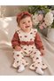 Baby Girl Jumpsuit with Heart Bandana