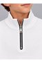 Half-Zippered White Regular Fit Comfortable Fit Standing Collar Sweatshirt (100% Cotton Lakos Fabric) - 2