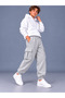 Unisex Children's Gray Cargo Pocket Sweatpants 3-Thread Shardoon Fabric (Thick-Winter) - 4