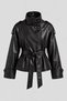 Premium Black Faux Leather Stand Collar Lined Women's Leather Jacket - 4