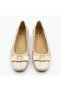 Women's Leather Daily Ballet Flats 26Y 2511108Y Beige Crocodile - Gold Crocodile