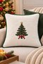 40 X 40 cm with Piping Around - New Year's Embroidered Plush Throw Pillow - 2 Pieces - 3