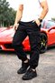 Black Lycra Pants with Cargo Pockets and Elastic Waistband