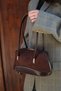 Rossi Double Handle Baguette Bitter Brown Suede Bag - 5