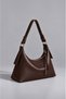 Women's Bitter Brown Lined Hand and Shoulder Bag