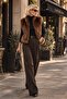 New Season Women's Faux Fur Vest with Hidden Snap Closure Design Model - 4