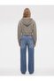 Slim Fit Brushed Long-Sleeve Hooded Zippered Corset-Detail Printed Sweatshirt - 4