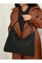 Women's Black Fulya Model Casual Suede Shoulder Bag - 3