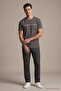 Dark Gray Men's Too Complicated Printed Crew Neck Loose Fit T-Shirt