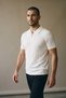 Men's Trendy Striped White Polo Collar Knitwear T-Shirt