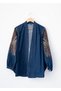 Ethnic Embroidered Oversized Denim Kimono - 4