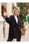 Women's Black Cashmere Coat Oversize - 5