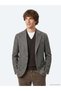 Brown Patterned Modern Fit Wool Blend Jacket - 4