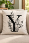 Lettered Throw Pillow Pillow Case - Letter Y - 43x43 Cm