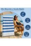 Yelajoy Large Cotton Beach Towel,100 x 180 cm,Quick Drying Striped Sarong,Dark Blue - 4