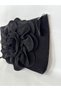 Niva Women's Suede Portfolio Bag Large 3D Flower Detailed Zippered Wrist Strap Clutch - 4